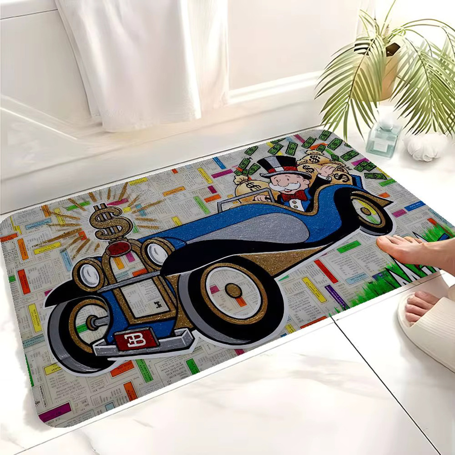 Rutschfeste Badematte Dollar Alec Monopoly in Multicolour für Kinderzimmer und Wohnzimmer - Bild 5