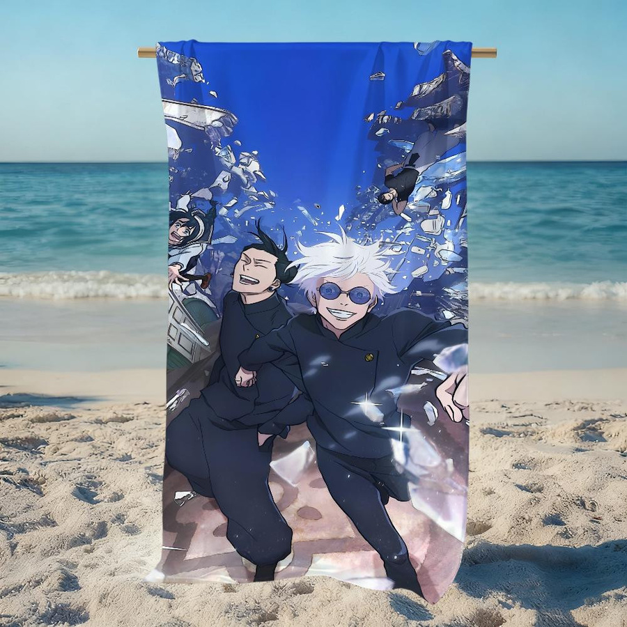 Dalangpa Jujutsu Kaisen Gojo Strandtuch, schnelltrocknend und weich, multicolor, B: 40 cm, H: 60 cm - Bild 1