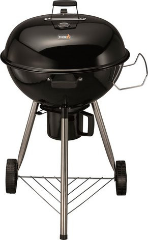 THOR Nashville Kugelgrill aus Edelstahl als Holzkohlegrill in Schwarz mit Thermometer und Rädern, Grillfläche: Ø 53,5 cm - Bild 1