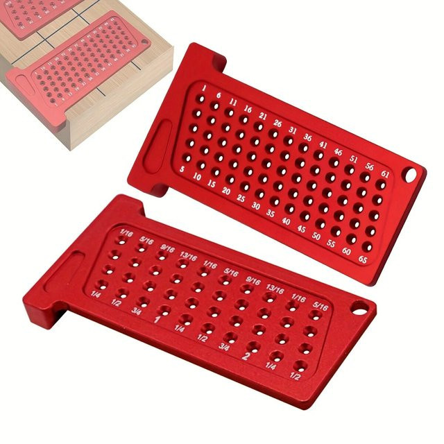 GDART Holzbearbeitungs-Anreißer aus Aluminium in Rot mit metrischer und Zoll-Präzisions-T-Lineal und Markierungslehre - Bild 1