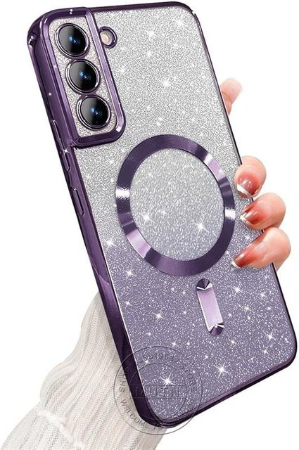 MagSafe Magnetische Glitzerhülle für Samsung Galaxy S25 S24 S23 S22 S21 S20 Plus FE Note20 Ultra in Transparent Purple - Bild 1
