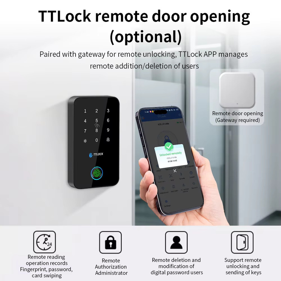 LUCKING DOOR MJ03F RFID Access Control System mit NFC Tastatur, Fingerabdruck, Passwort und Bluetooth Unterstützung für Outdoor-Einsatz in Schwarz und Silber - Bild 4
