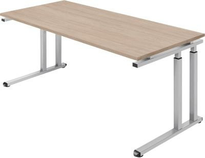 Schäfer Shop Select Schreibtisch SET UP mit höhenverstellbarem C-Fußgestell, Eiche/Weißalu, B: 180 cm, T: 80 cm - Bild 1