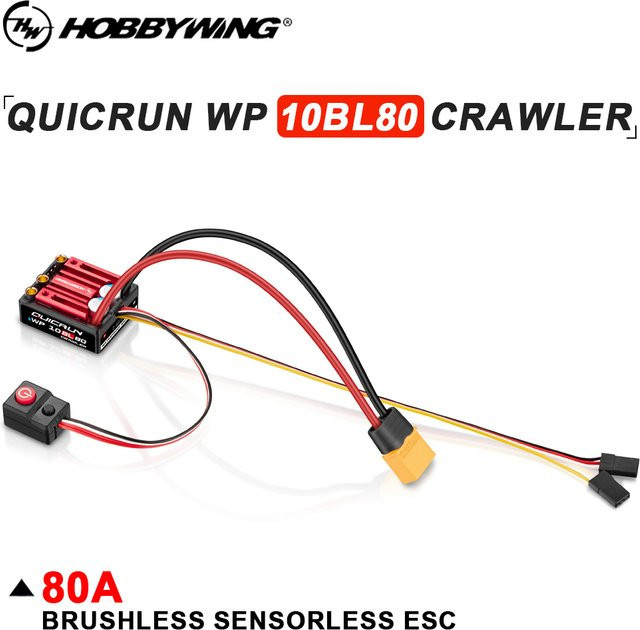 Hobbywing ESC Bürstenlos, Sensorlos, 2-4S, IP67, 6V/7,4V/8,4V BEC, für RC 1/10 Crawler Auto - Bild 1