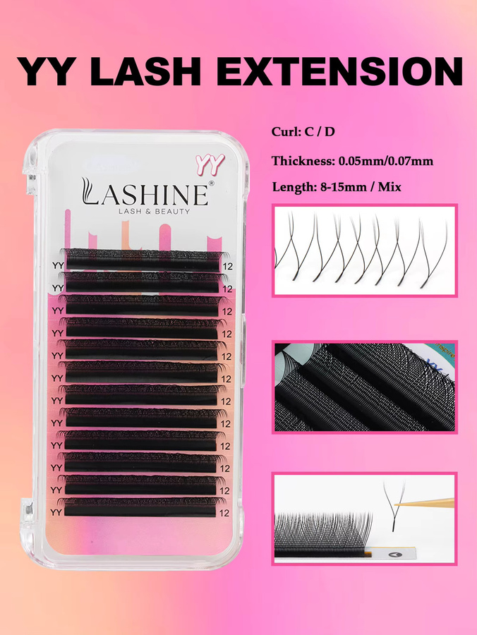 LASHINE Volumen-Wimpern, 10er-Pack, Black, C/D Curl, PBT - Bild 4