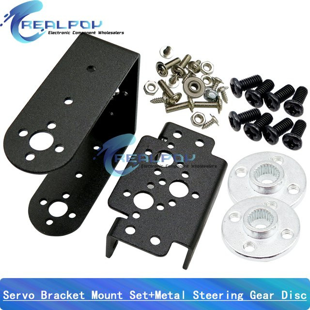 REALPOY 2-Tier Sensor Montagesatz für MG995 MG996R MG945 MG946R Schwenk- und Neigungsservos in Schwarz und Silber - Bild 1
