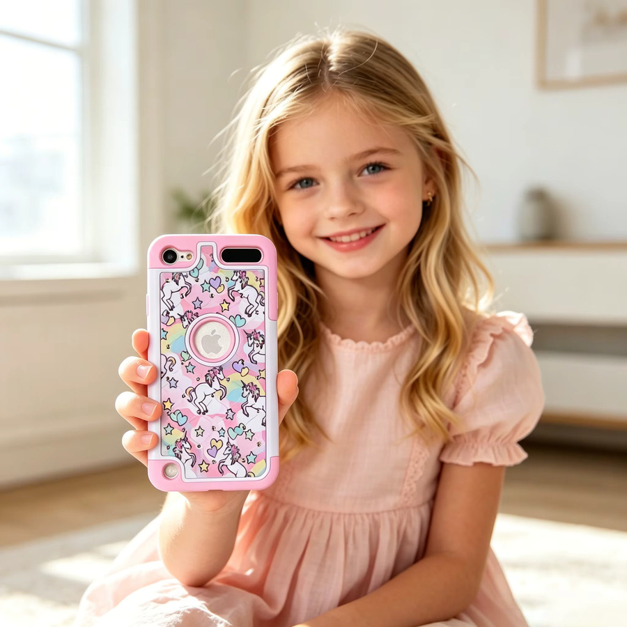 Rosa Einhorn Schutzhülle aus TPU mit Juwelenbesatz für Apple iPod Touch 5, 6 und 7 - Bild 2