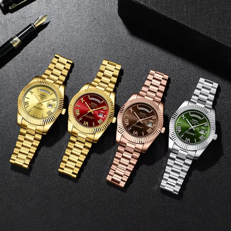 NIBOSI Armbanduhr Edelstahl, Gold, Quarz, Herren - Bild 5