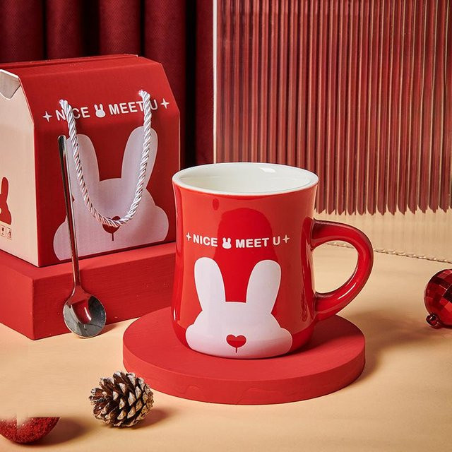 Kreatives Keramik-Geschenkset Yiran Bag mit Wasserbecher in Rot, 450 ml - Bild 1