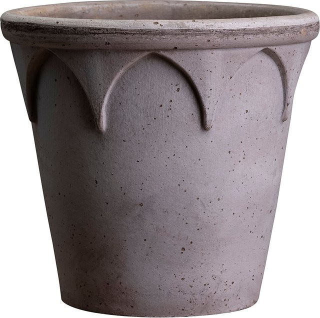 Bergs Potter Blumentopf The Elisabeth Raw Pot mit Untersetzer, Keramik, grau, Durchmesser: 12 cm - Bild 1
