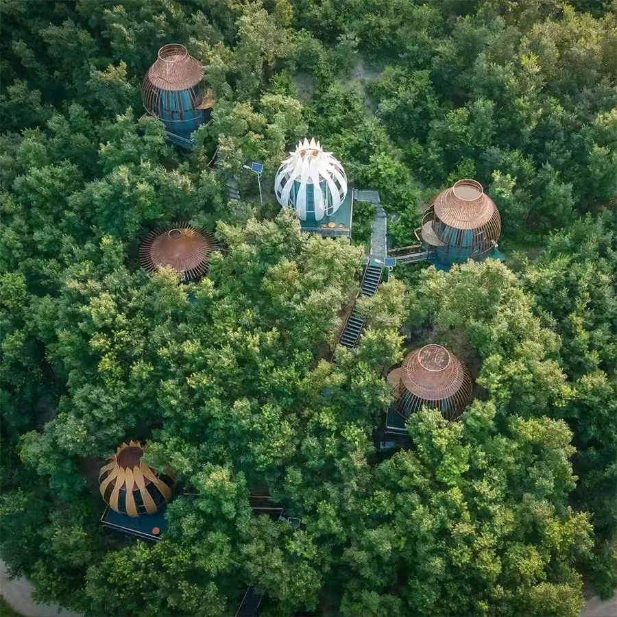 Premium Choice Blumenförmiges Öko-Ferienhaus in Weiß als modernes vorgefertigtes Dome-Resort mit natürlichem Lichtangebot - Bild 3