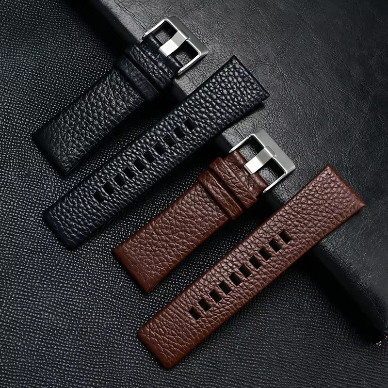 Uhrenarmband Leder, Schwarz, Herren - Bild 2