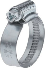 IDEAL-Schlemper Schlauchschelle DIN3017 W1 aus verzinktem Stahl, Farbe: Silber, Durchmesser: 32-50 mm - Bild 1
