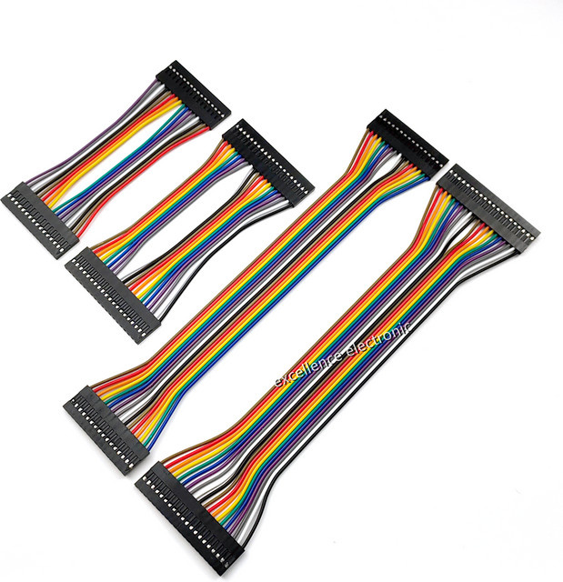 Dupont Jumper Kabel Buchse auf Buchse mit 16 oder 20 Pins, Pitch 2,54mm, Doppelkopf Draht für PCB, Mehrfarbig - Bild 1