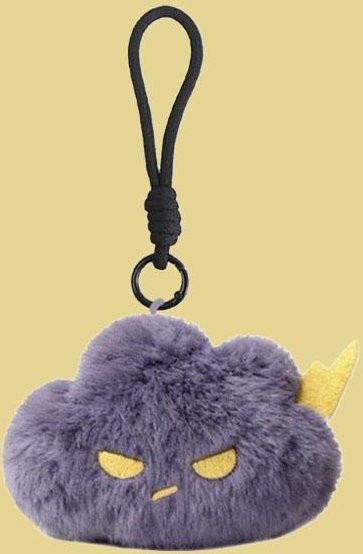 Binchi Fitness Wütende Wolken Plüsch Schlüsselanhänger, grau, 12cm - Bild 1