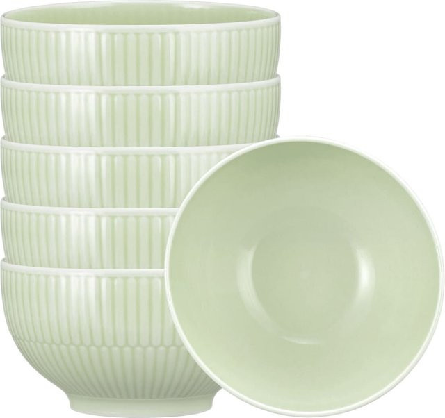 Seltmann Weiden Café au lait Schalen Amina aus Porzellan, Grün, 6er Set, Durchmesser: 12,9 cm - Bild 1