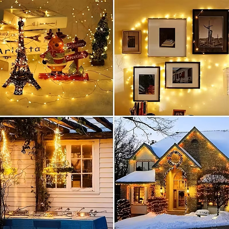 USB-LED-Lichterkette aus Kupferdraht in Warmweiß und Bunt zur Dekoration von Schlafzimmer und Zuhause - Bild 5