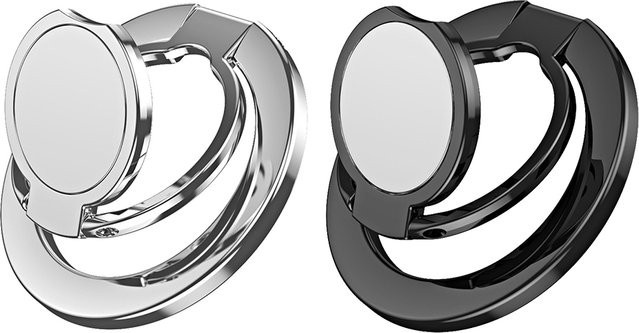 MagSafe Magnetische 3-teilige Halterung mit Mittelscheibe, 360 Grad drehbar, universell, faltbar und ultradünn, Schwarz und Silber - Bild 1