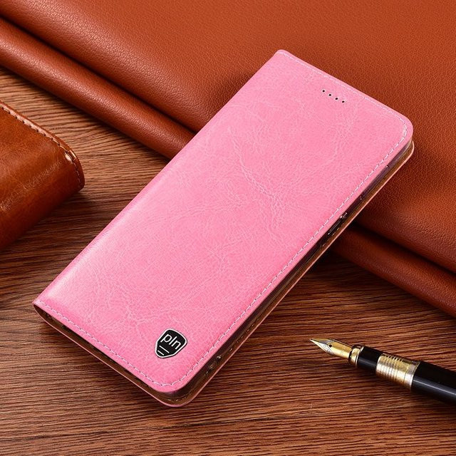 Crazy Horse Echtleder Flip Cover für Samsung Galaxy S10 Serie in Pink (S10Plus, S10Lite, S10E, S10 5G) - Bild 1