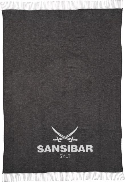 Wohndecke SANSIBAR Jacquard mit Fransen, Anthrazit, Weiß, Multicolour, Grau, B/T: 200 x 150 cm - Bild 1