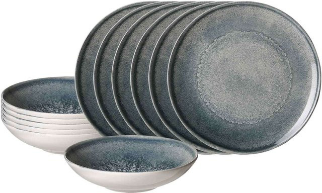 Ritzenhoff & Breker Tafelservice Grana 12er Set aus Keramik in Grau - Bild 1