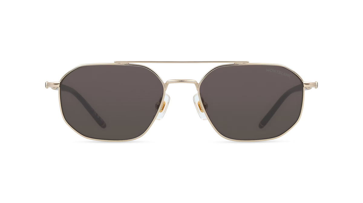 Montblanc MB0481S Sonnenbrille Pilot, Vollrand, Metall, Gold, Herren - Bild 1