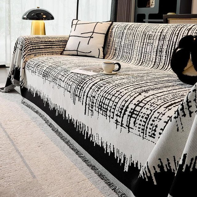 Rutschfestes Sofatuch aus Chenille mit vollem Bezug, B/B: 180 x 130 cm - Bild 1