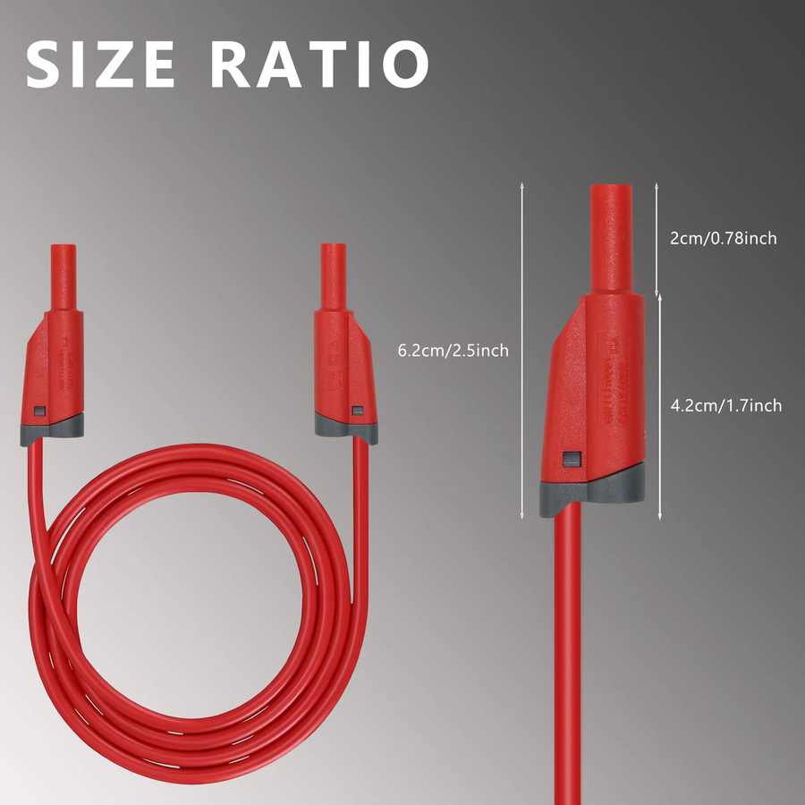 ZIBOO ZB-X13 Stapelbare Bananenstecker-Messleitungen für Multimeter mit 4-mm-Bananensteckern zum Testen von Schaltungen - Bild 3