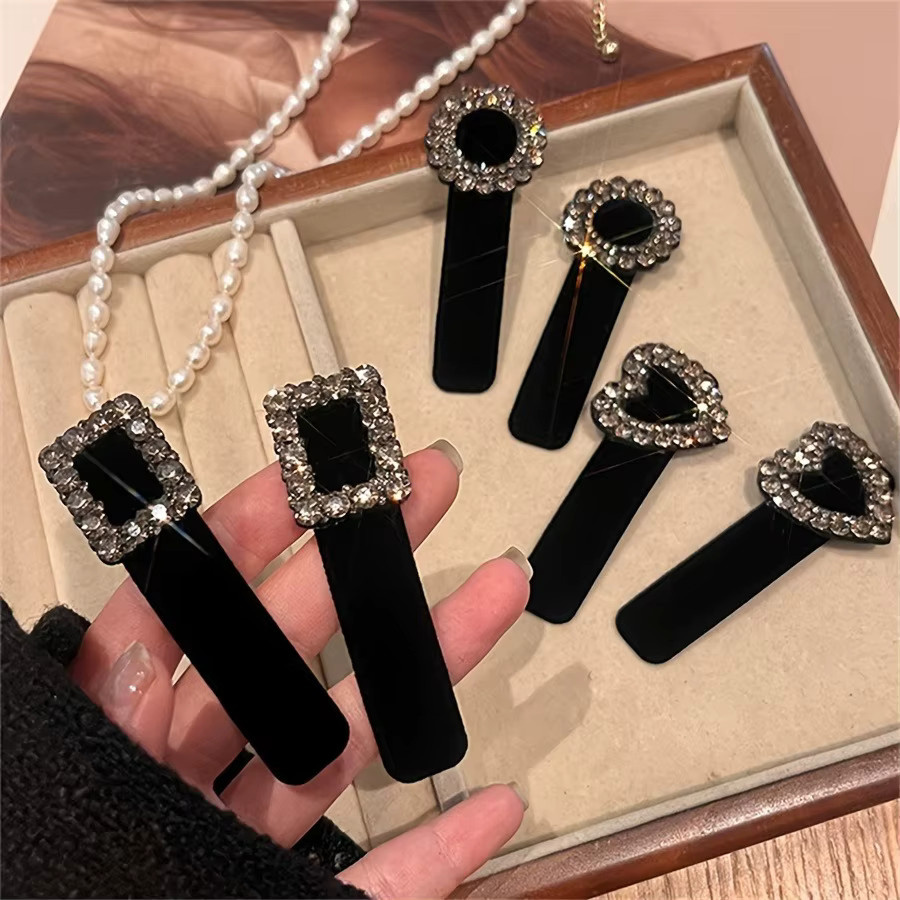 Haarclip mit Strass, Damen, Schwarz - Bild 1