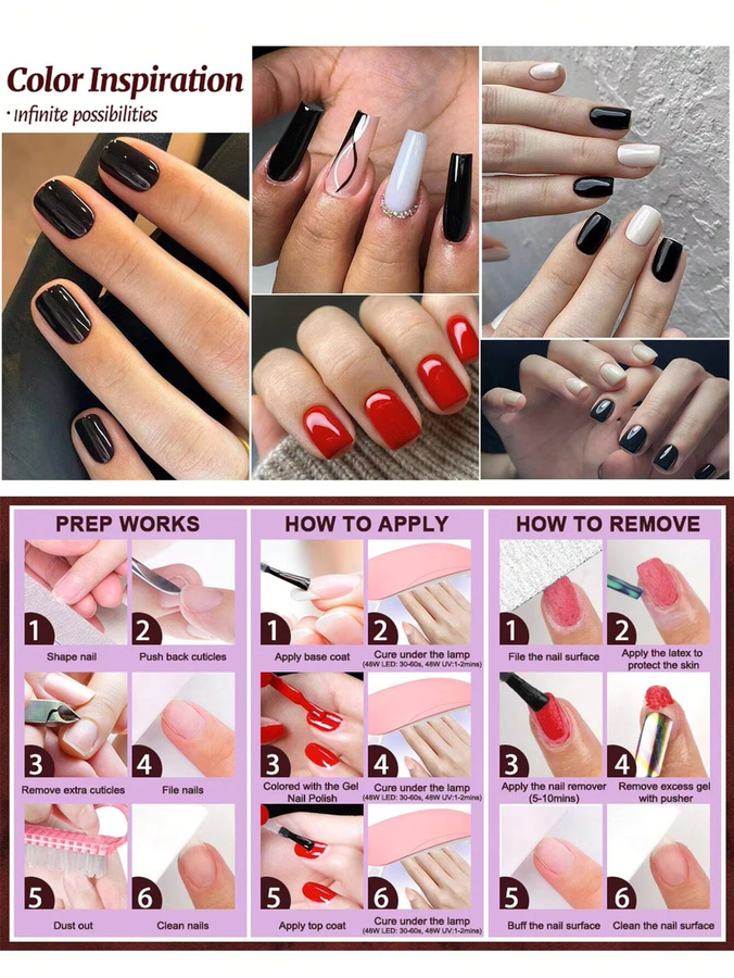 DUOLINGDAI Gel No-Wipe Top Coat & Base Coat 2er-Set, 7,5 ml, Glänzend - Bild 2