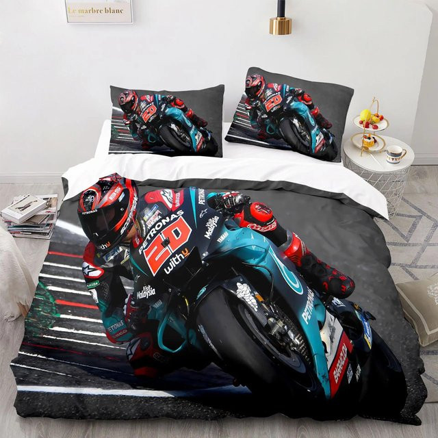 Marquez 93 Bettwäsche-Set von Lodestar mit 3D-Druck, Bettbezug und Kissenbezüge, Farbe Schwarz, B/H: 135 x 200 cm - Bild 1