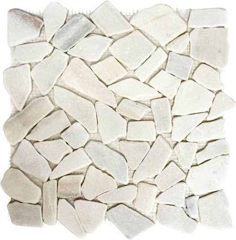 HuH Mosaikfliese Hainan Naturstein Weiß Wandbelag und Bodenbelag B/B: 31,5 x 31,5 cm - Bild 1