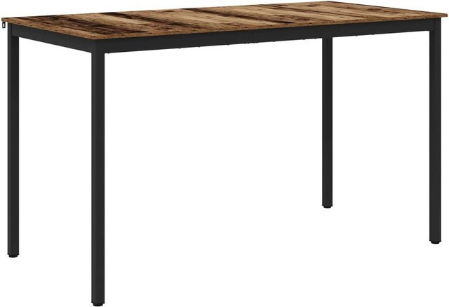 vidaXL Esstisch aus Holzwerkstoff und Metall in Braun, modern und rechteckig, B/T/H: 105 x 90 x 90 cm - Bild 1