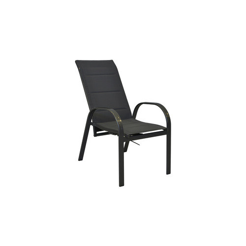 Merxx Amalfi Stapelsessel 2er-Set aus Aluminium und Textil in Graphit-Anthrazit Grau, B/H/T: 59 x 107 x 71 cm - Bild 2