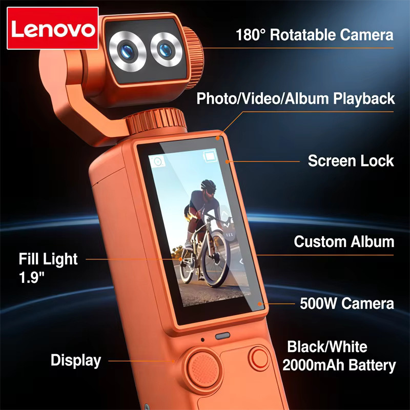 Lenovo 4K HD WiFi Sport-Actionkamera in Weiß für Reise, Fahrrad und Vlogging - Bild 4