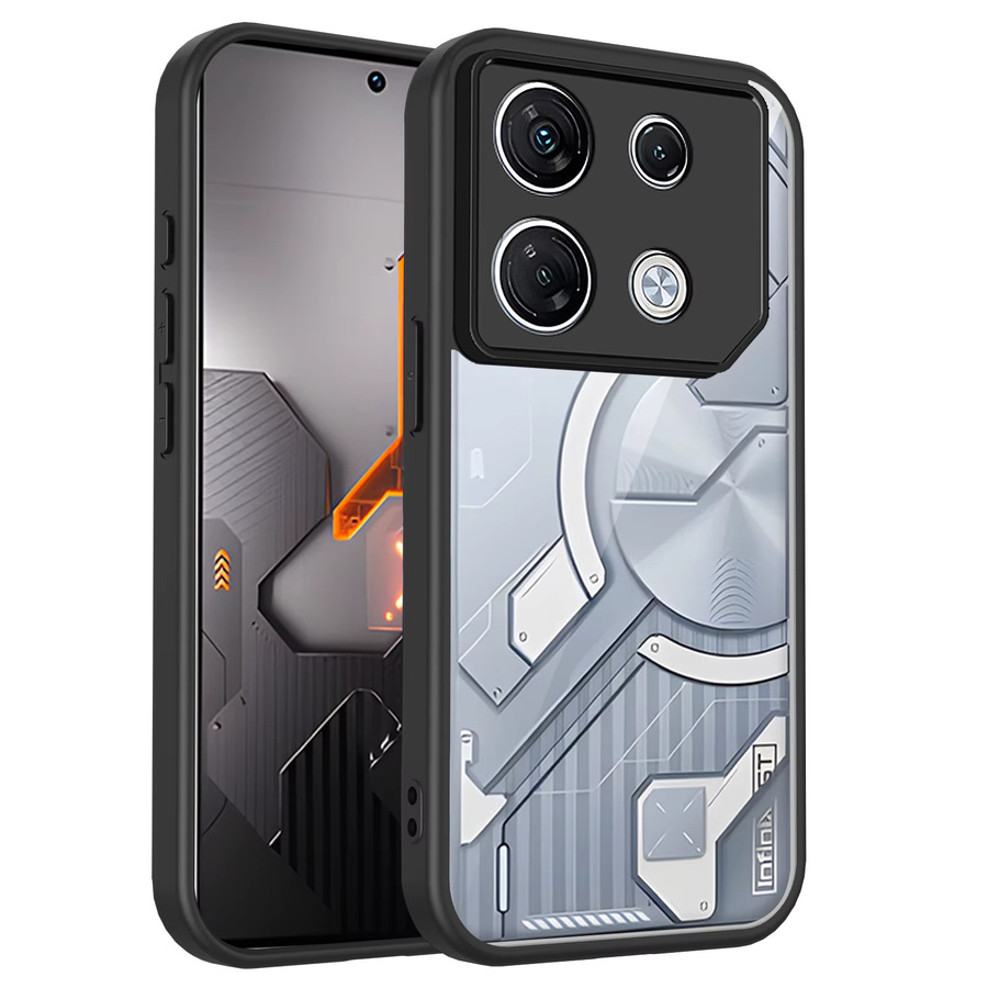 Infinix GT 20 Pro Handyhülle mit transparenter Luftpolster-Silikon-Bumper und matter Rückseite in Purple - Bild 2