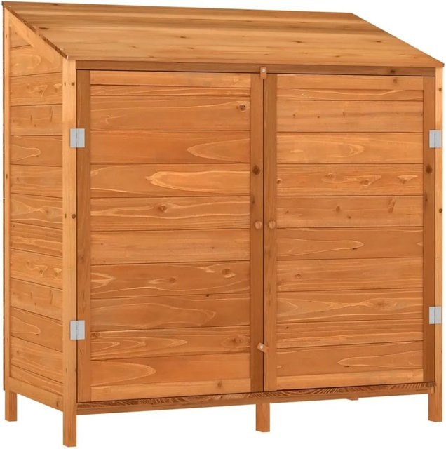 vidaXL Geräteschuppen aus Massivholz in Braun, B/T/H: 102 x 52 x 112 cm - Bild 1