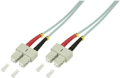 LogiLink FP3SC03 Glasfaser LWL Anschlusskabel Multimode OM3, Farbe: Türkis, Länge: 3,00 m, Steckertyp: 1x SC auf 1x SC, 50/125 µm - Bild 1