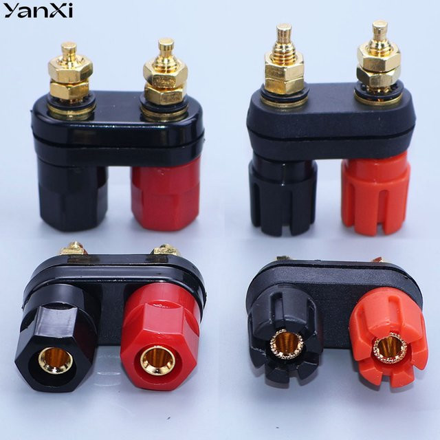 YanXi Bananenstecker Set als Adapter für Lautsprecher und Verstärker, Rot und Schwarz - Bild 1