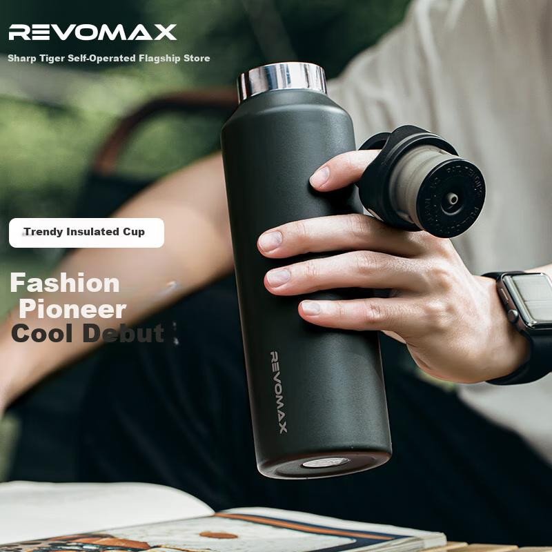 REVOMAX Isolierbecher Sport-Wasserflasche für Herren, Grün, 592 ml - Bild 2