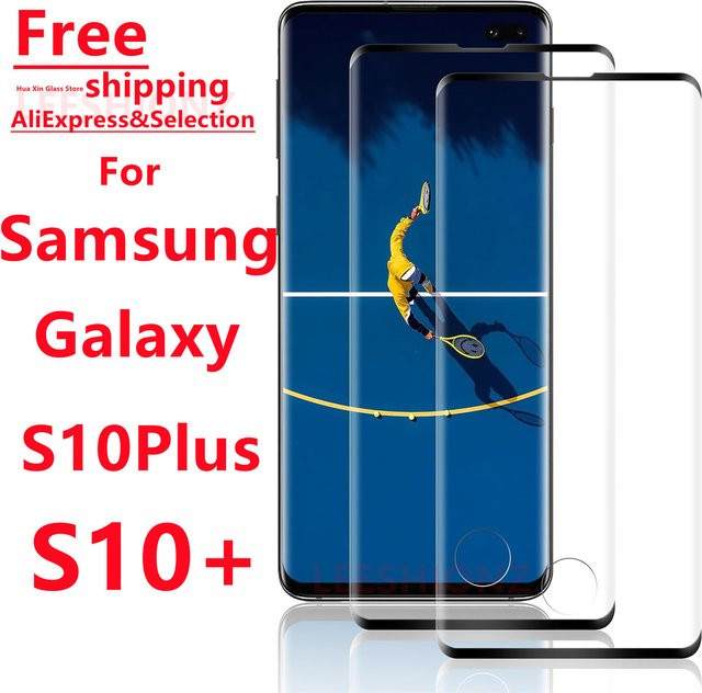 Displayschutzfolie aus gehärtetem Glas für Samsung Galaxy S10Plus und S10+ Serie, transparent, 1/4 Stück - Bild 1