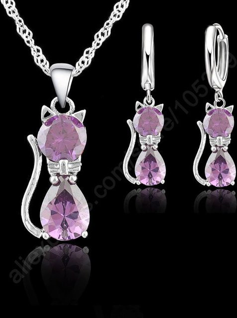 Jemmin Schmuck-Set, 925 Silber, Katze, Zirkonia, Damen - Bild 1