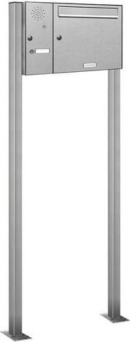 Freistehendes Briefkasten-System von AL BRIEFKASTENSYSTEME in Silber, B/H/T: 61,1 x 150 x 11,6 cm - Bild 1