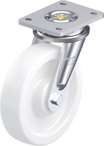 Blickle LO-SPO 200G Lenkrolle aus verzinktem Stahl und Kunststoff in Weiß mit einem Rad-Durchmesser von 200 mm und einer Tragfähigkeit von 1250 kg - Bild 1