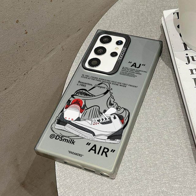 Sneakers Handyhülle für Samsung Galaxy S26 S25 S24 Ultra Plus A57 A56 A37 A36 A17 A16 A07 A06 M56 in Weiß mit Laser PC+TPU Schutzhülle - Bild 1