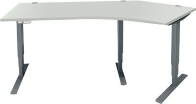 Schäfer Shop Genius Winkelschreibtisch AERO FLEX, elektrisch höhenverstellbarer Eckschreibtisch mit Memorypanel, lichtgrau/anthrazit, Breite: 216,5 cm - Bild 1
