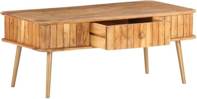 vidaXL Couchtisch aus Akazienholz in Braun mit Vintage-Maserung, B/T/H: 100 x 50 x 40 cm - Bild 1