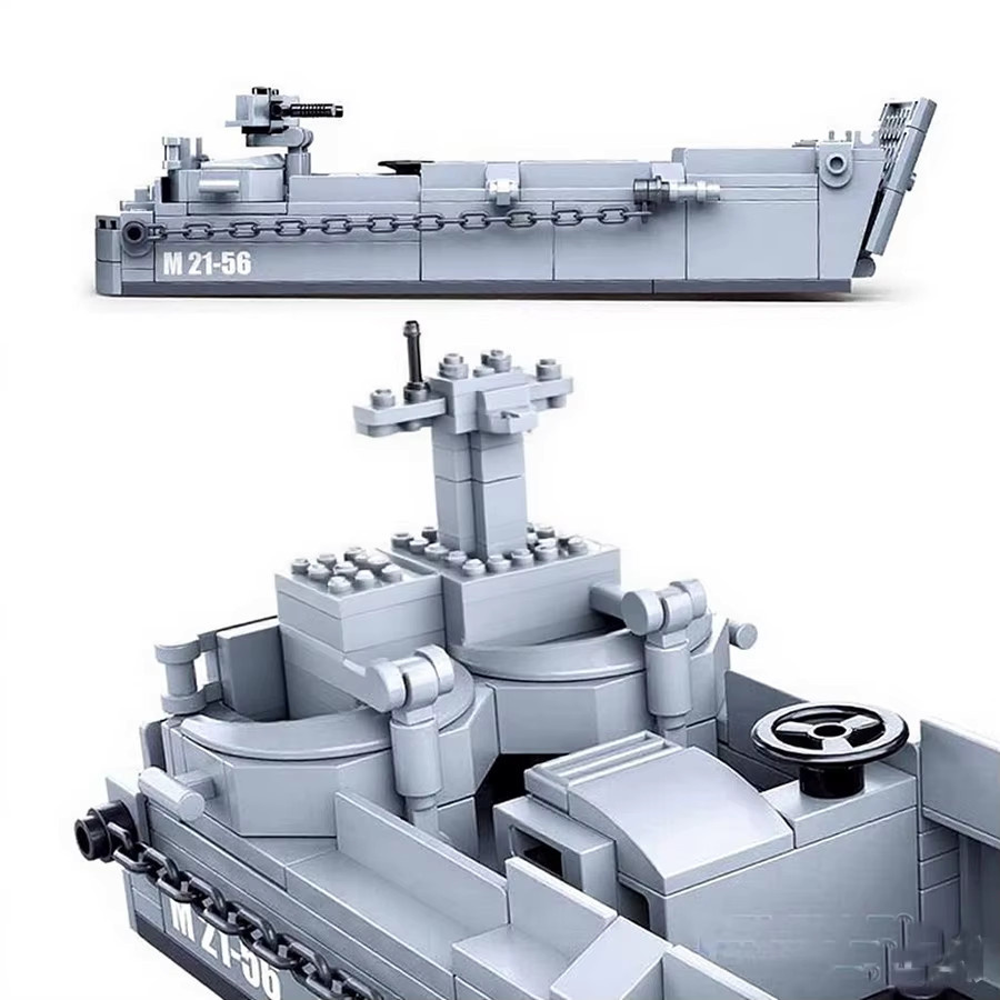 Monkey Man WW2 Military Landing Craft Warship Bausteine Set, 182 Teile, Grau - Bild 3