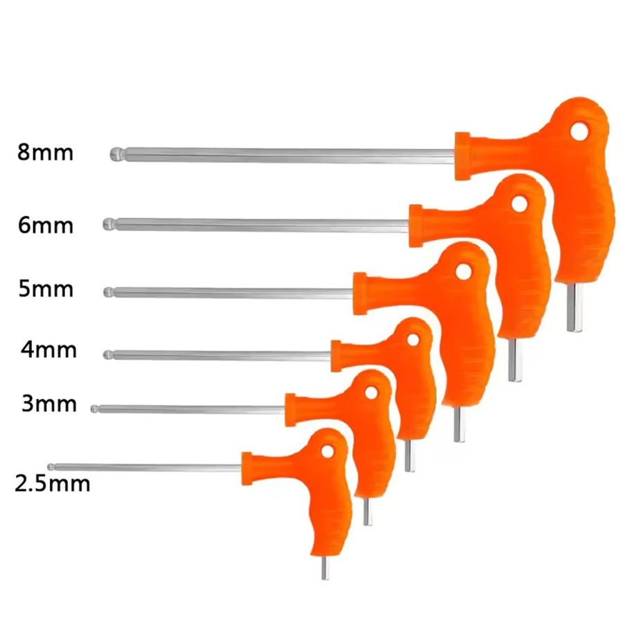 Skeyo Kugel-Sechskant-Inbusschlüssel Set aus Chrom-Vanadium-Stahl, universeller Schnelldruckadapter, 2,5–14 mm - Bild 2