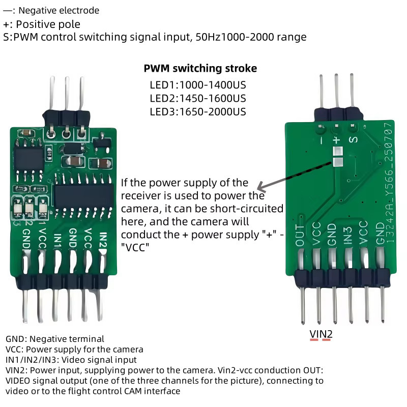 Z-SEN 3-Kanal-Video-Umschaltmodul in Grün für Drohnen - Bild 3